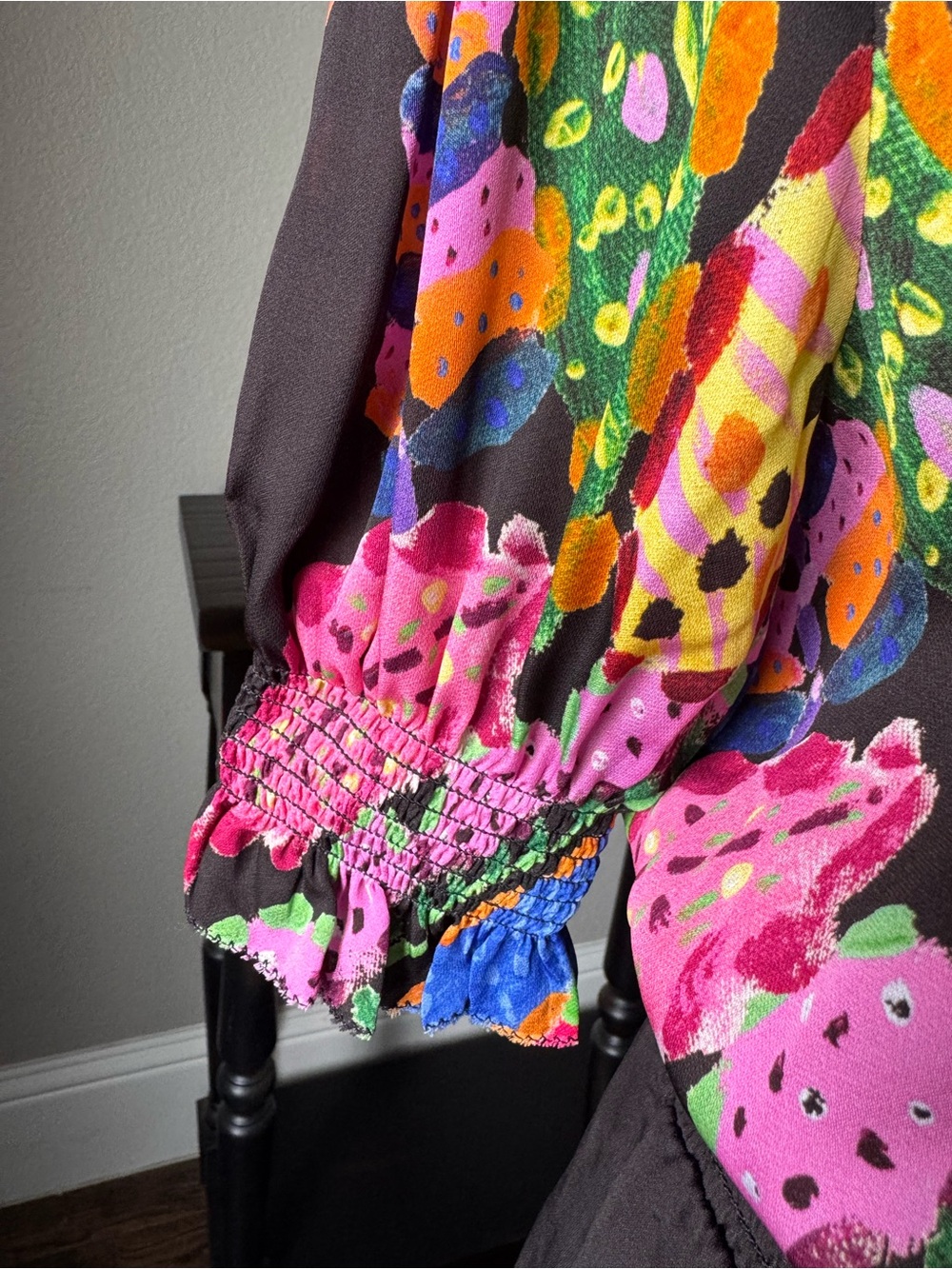 ecru Kidman Maxi Dress - Abstract Coral Reef - XS - Smocked waist - Picture 6 of 16